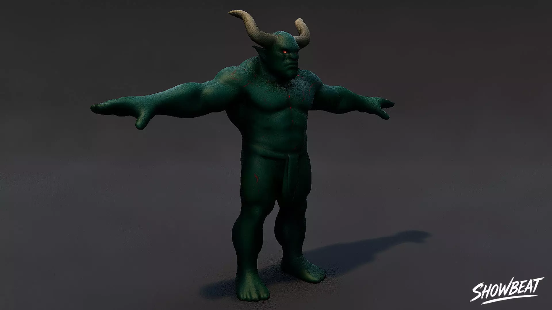 Shadow Ogre T-Pose Low-poly 3D model_2