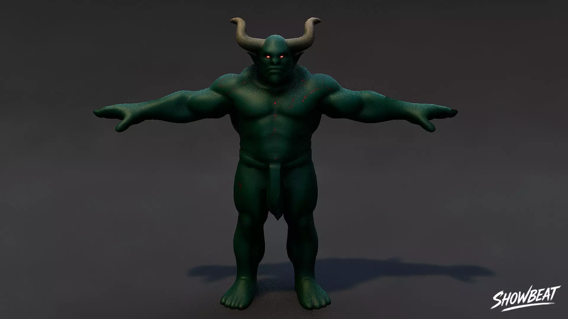 Shadow Ogre T-Pose Low-poly 3D model_0