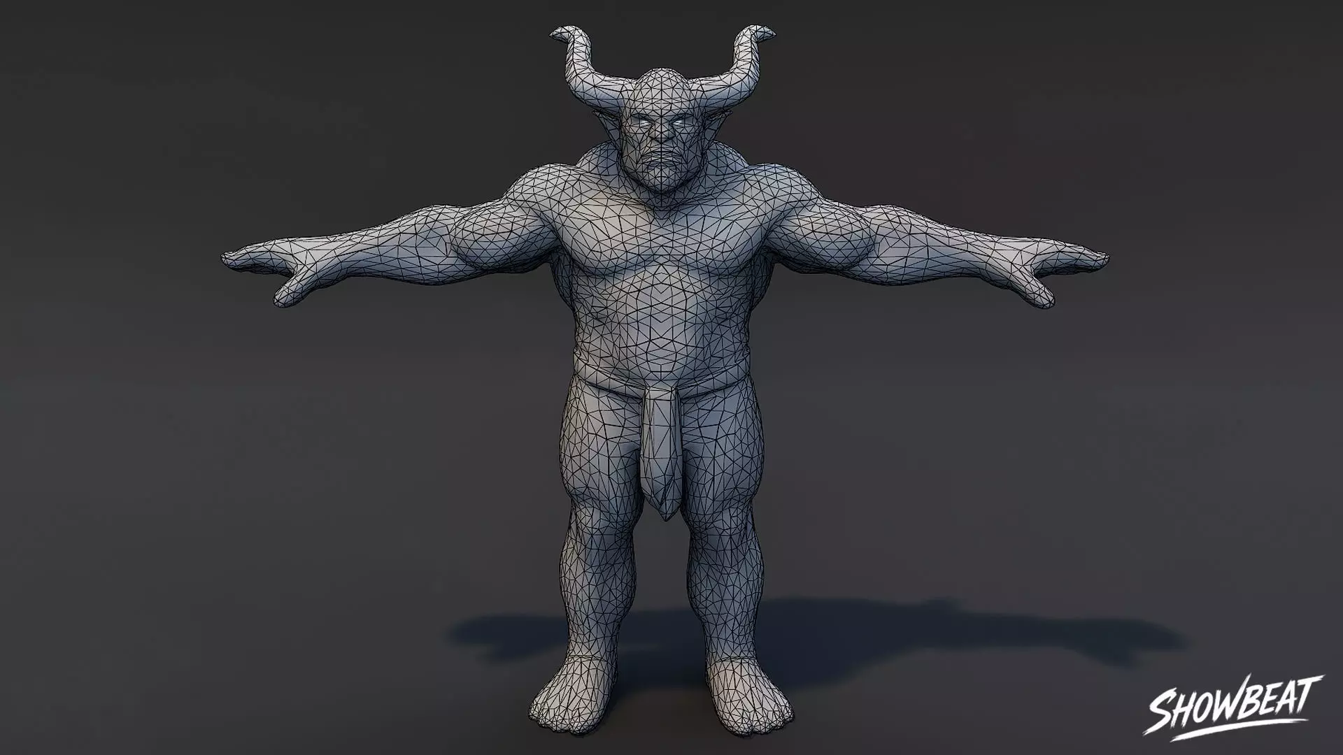 Shadow Ogre T-Pose Low-poly 3D model_6