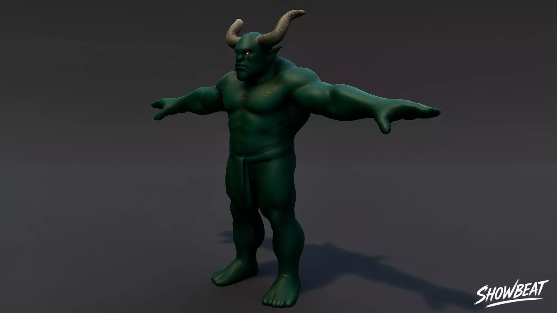 Shadow Ogre T-Pose Low-poly 3D model_1