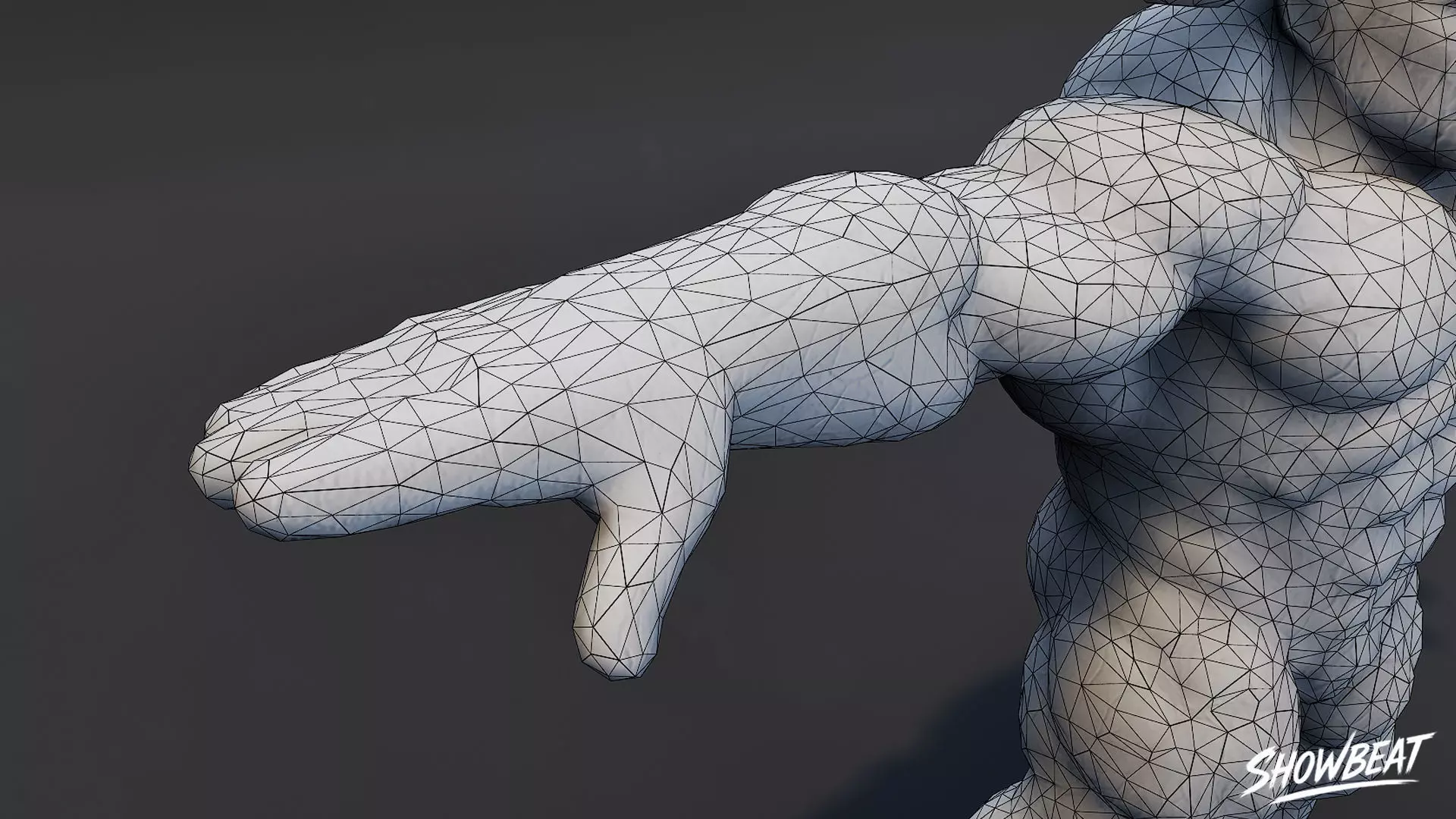 Stone Ogre T-Pose Low-poly 3D model_9