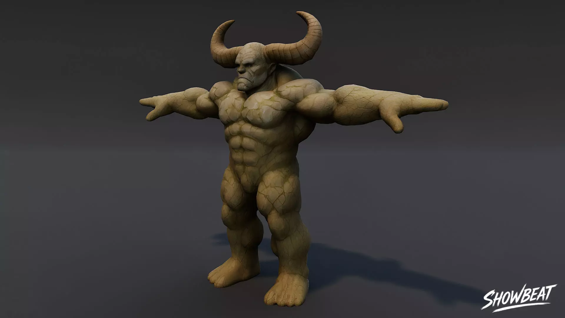 Stone Ogre T-Pose Low-poly 3D model_1