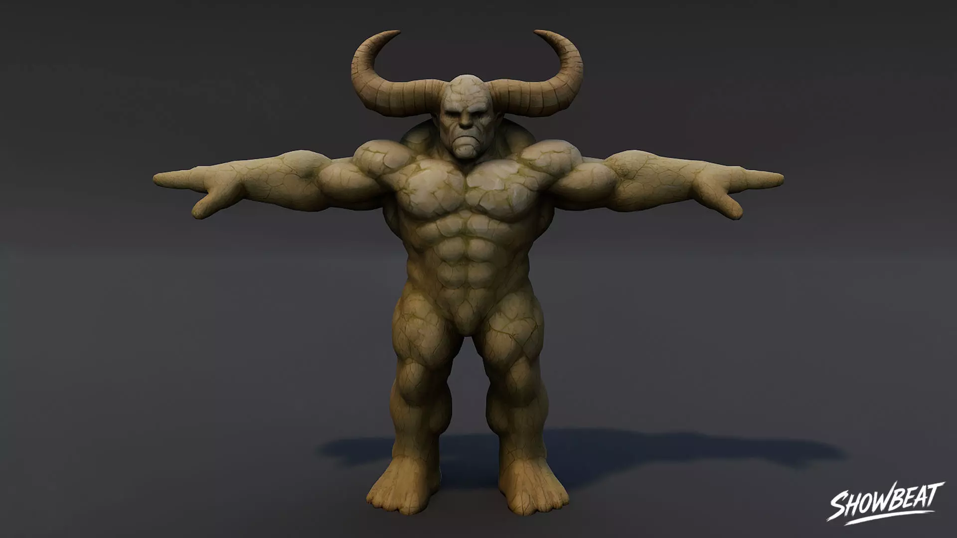 Stone Ogre T-Pose Low-poly 3D model_0