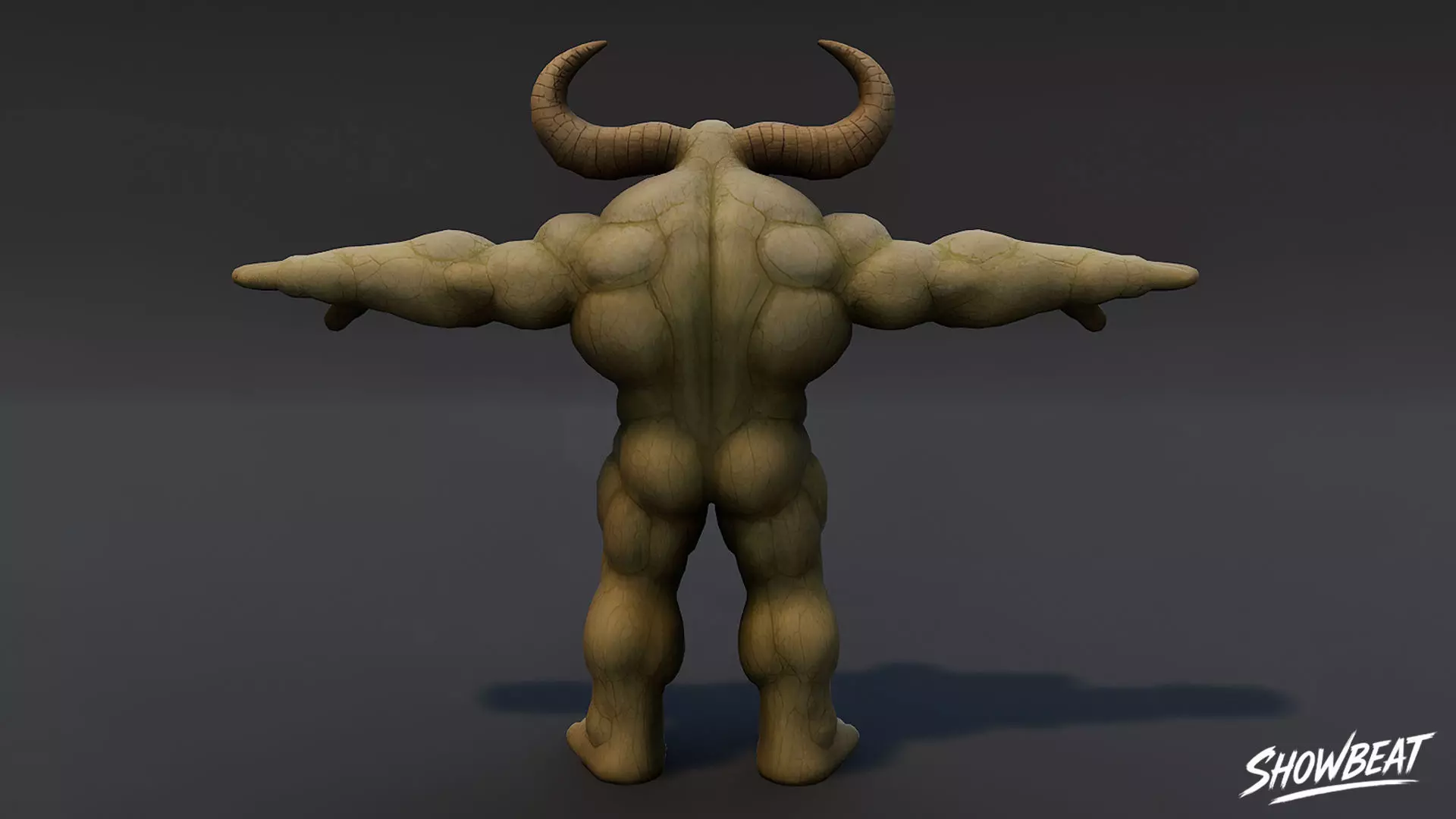 Stone Ogre T-Pose Low-poly 3D model_3