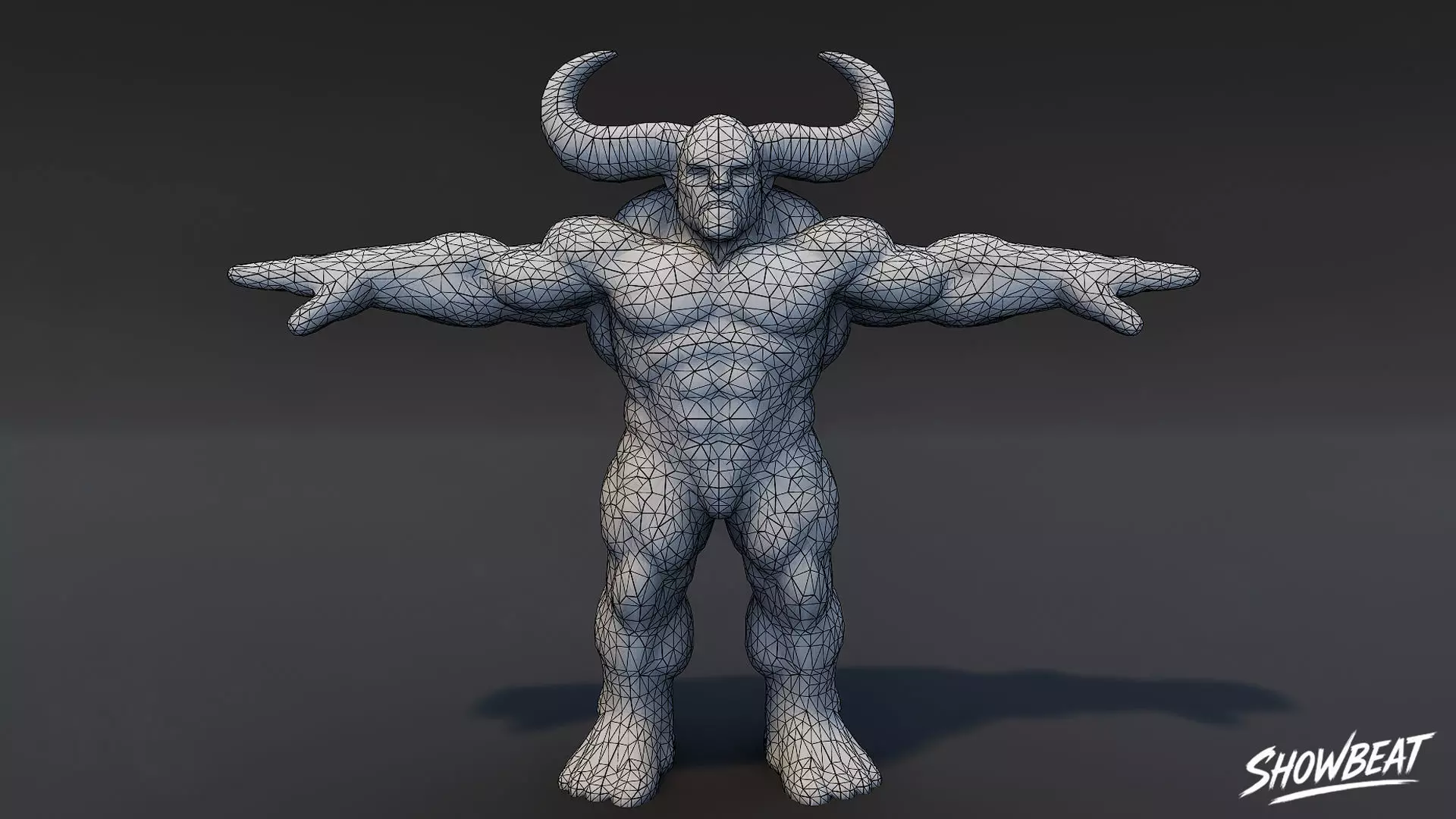 Stone Ogre T-Pose Low-poly 3D model_6