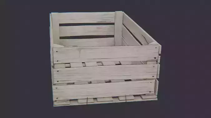 Weathered Wooden Crate Medium Size for Industrial Scenes