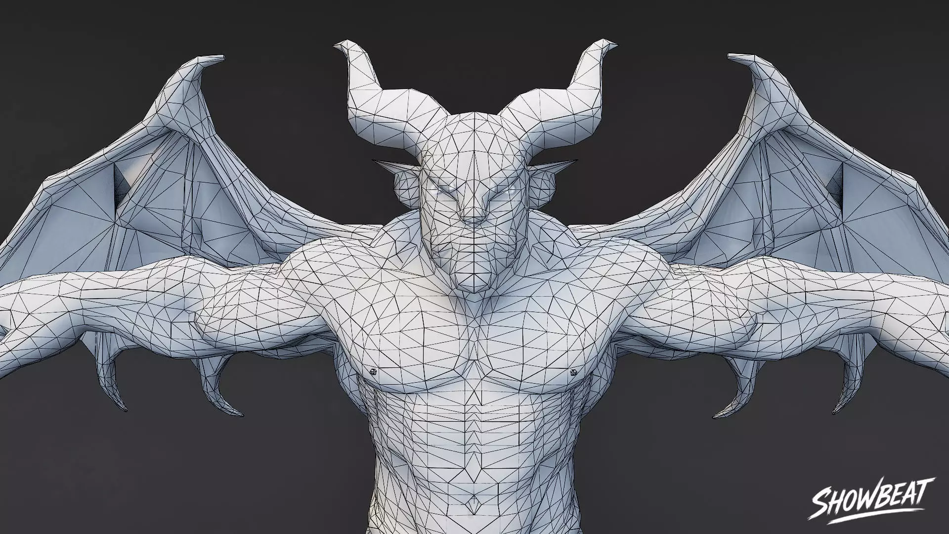 Winged Ogre T-Pose Low-poly 3D model_7