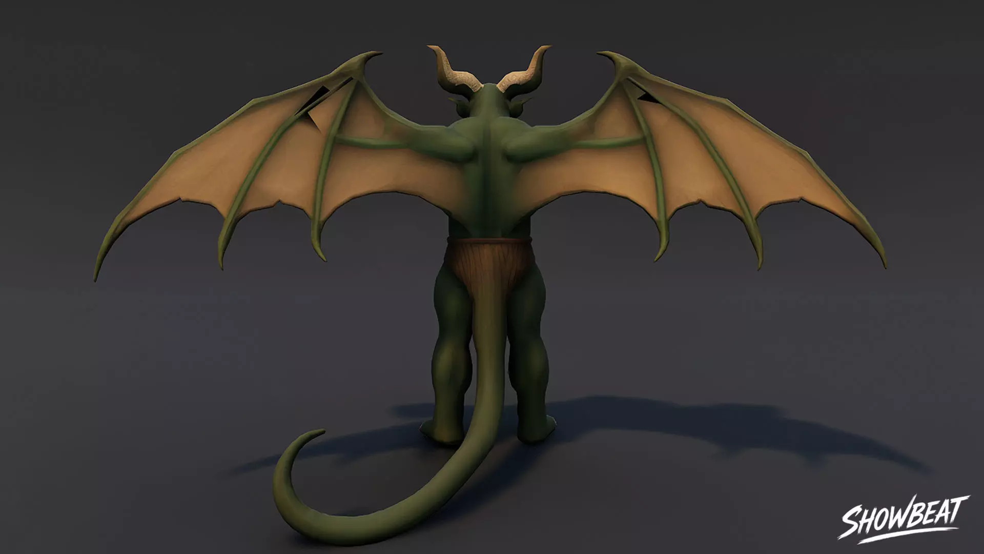 Winged Ogre T-Pose Low-poly 3D model_3