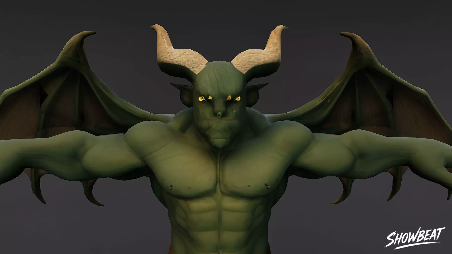 Winged Ogre T-Pose Low-poly 3D model_4