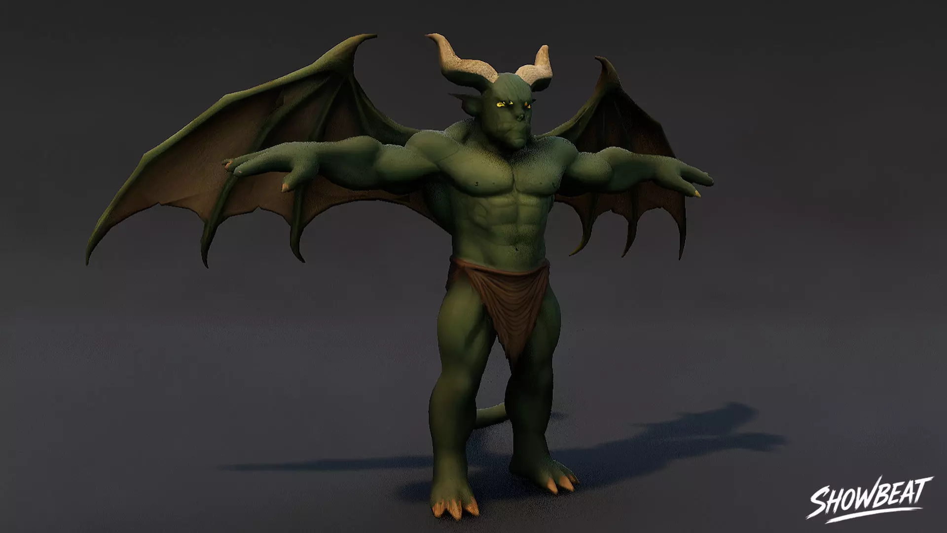 Winged Ogre T-Pose Low-poly 3D model_2