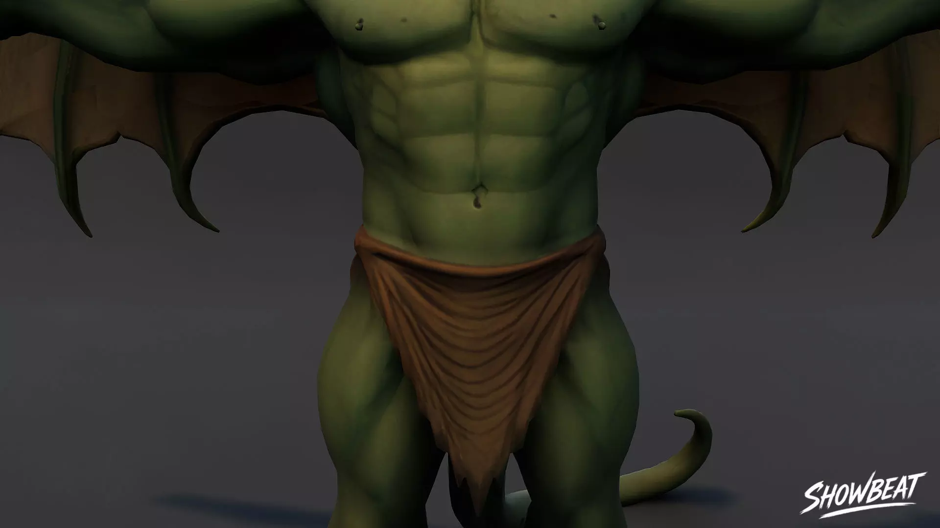 Winged Ogre T-Pose Low-poly 3D model_5