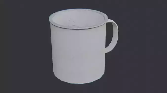 White Enamel Mug with Rustic Finish