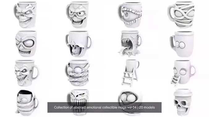 Collection of abstract emotional collectible mugs vol 04