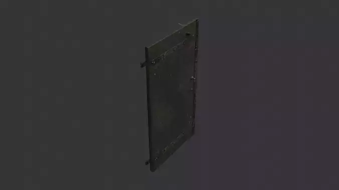 Wooden Warehouse Door with Metal Hinges