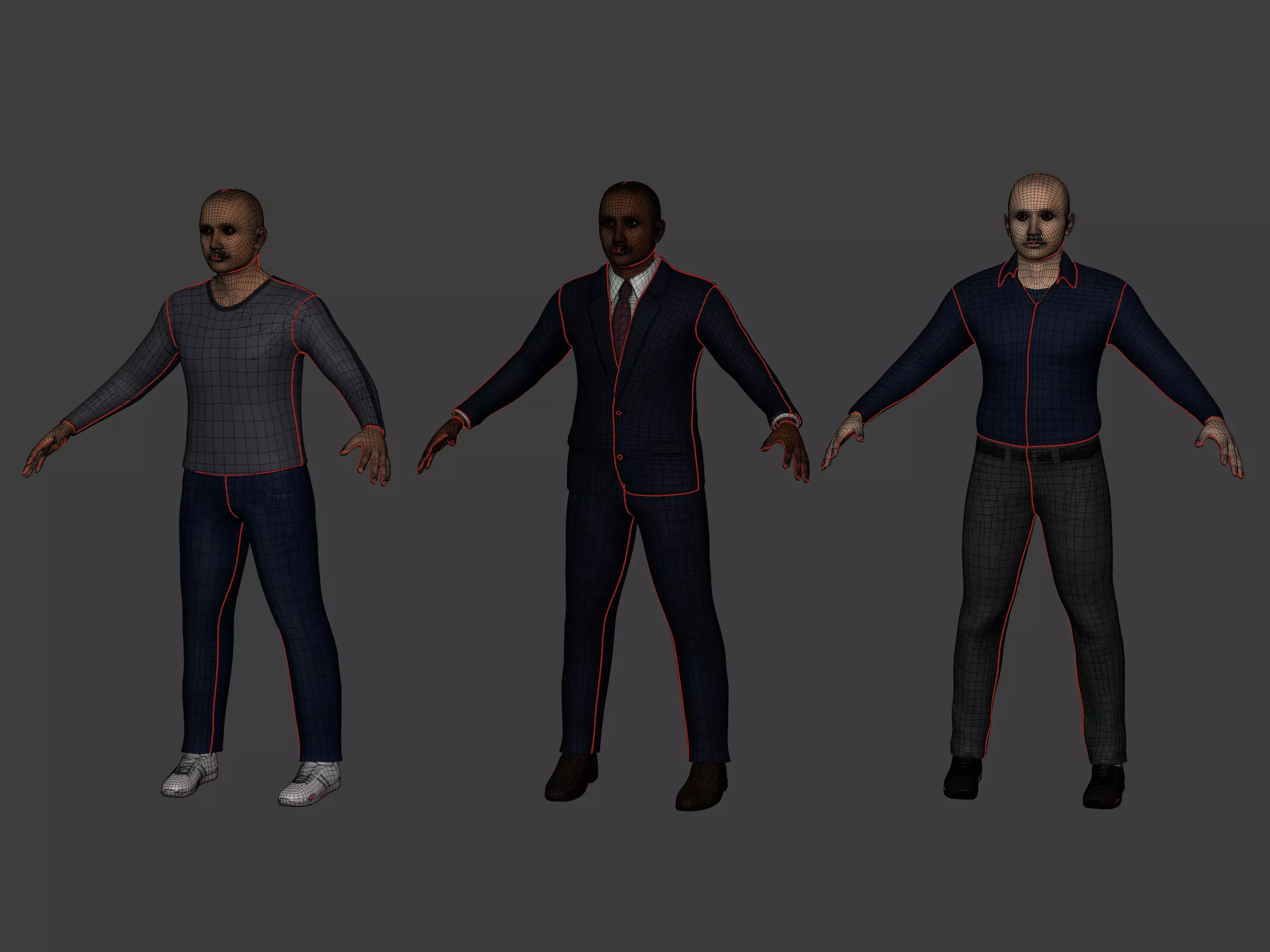 People Collection Low-poly 3D model_2