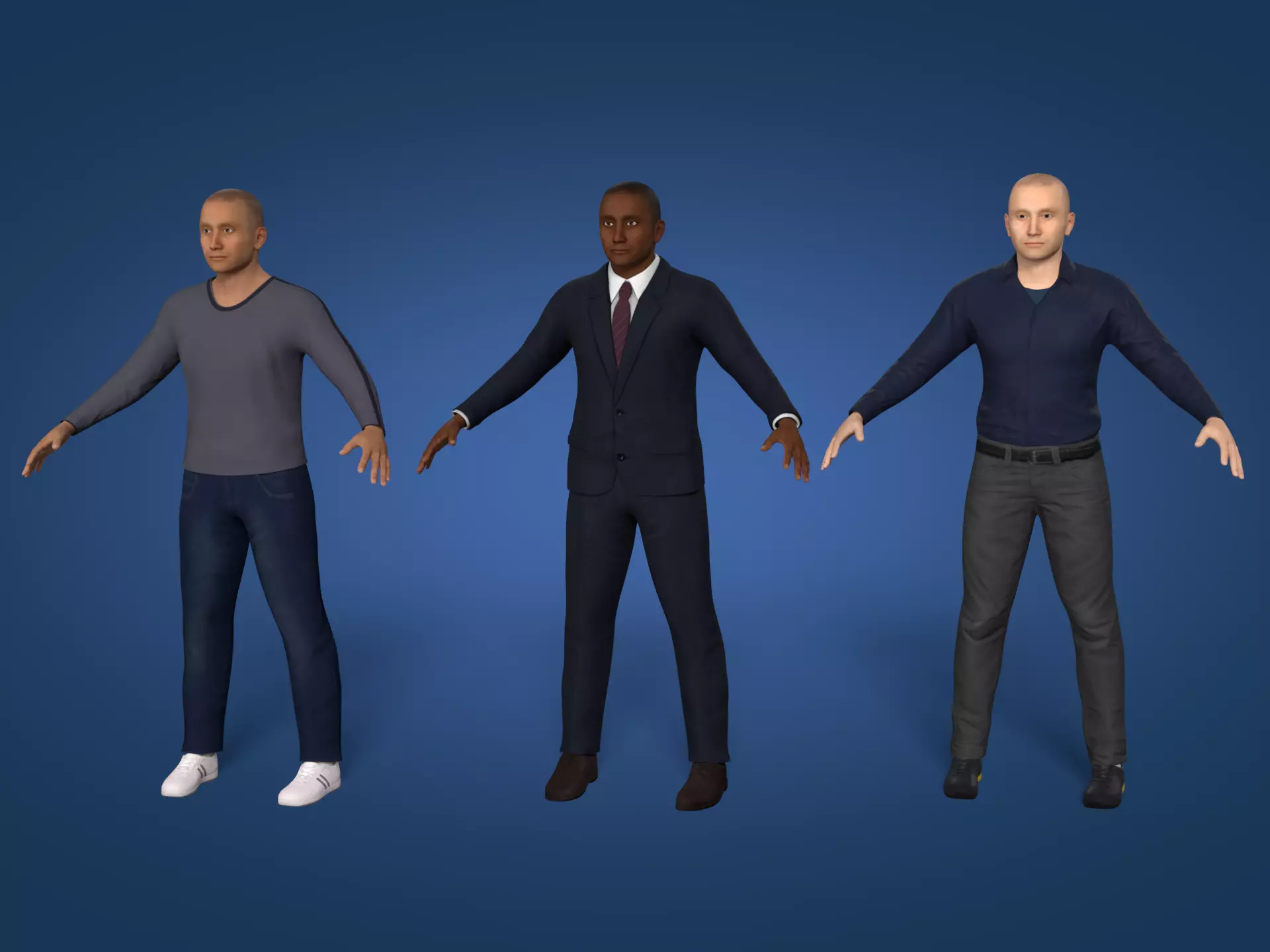 People Collection Low-poly 3D model_0