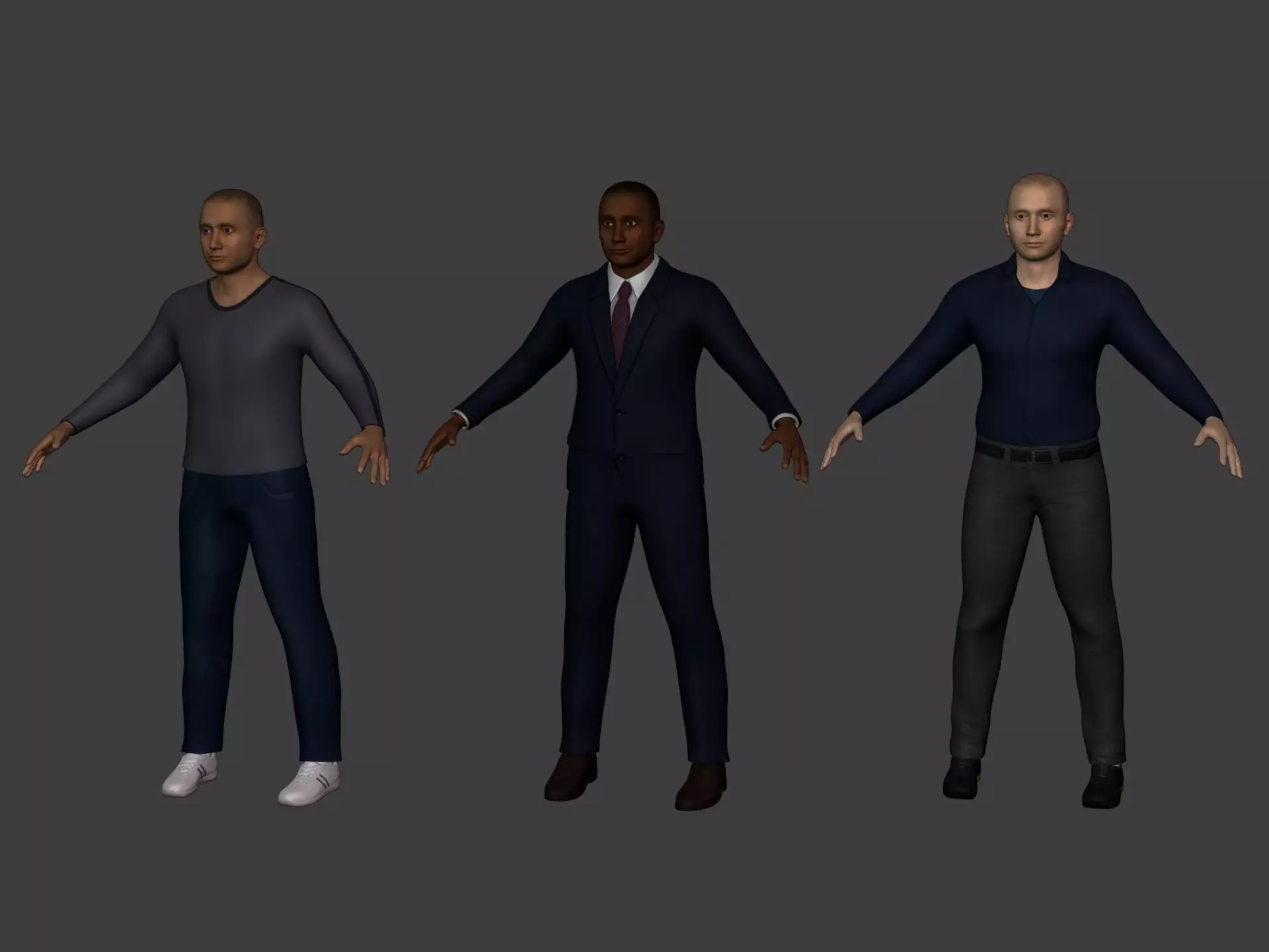 People Collection Low-poly 3D model_1