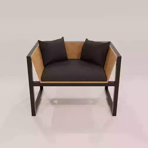 Modern Armchair with Cushions Wood 