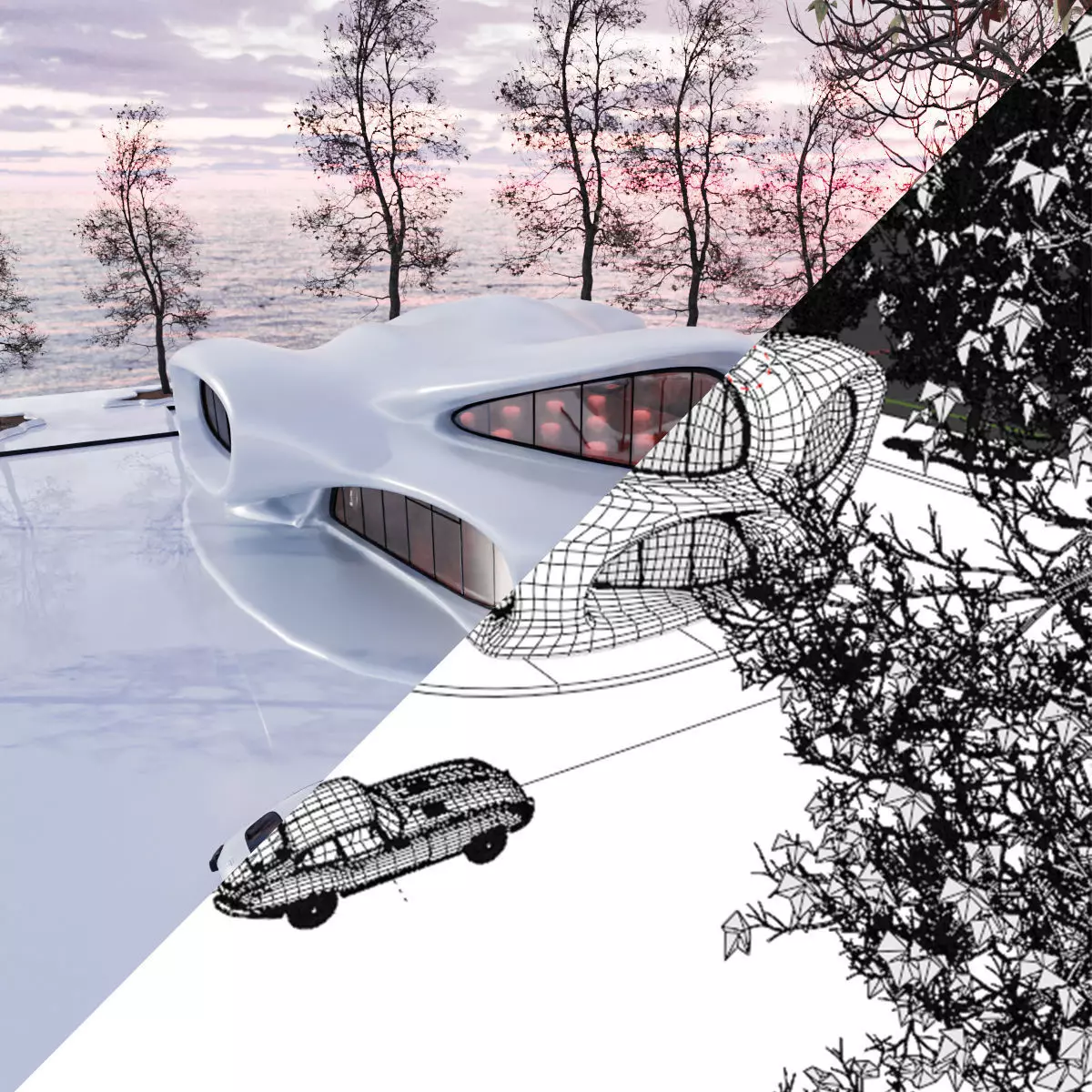 Organic building 3D model_6