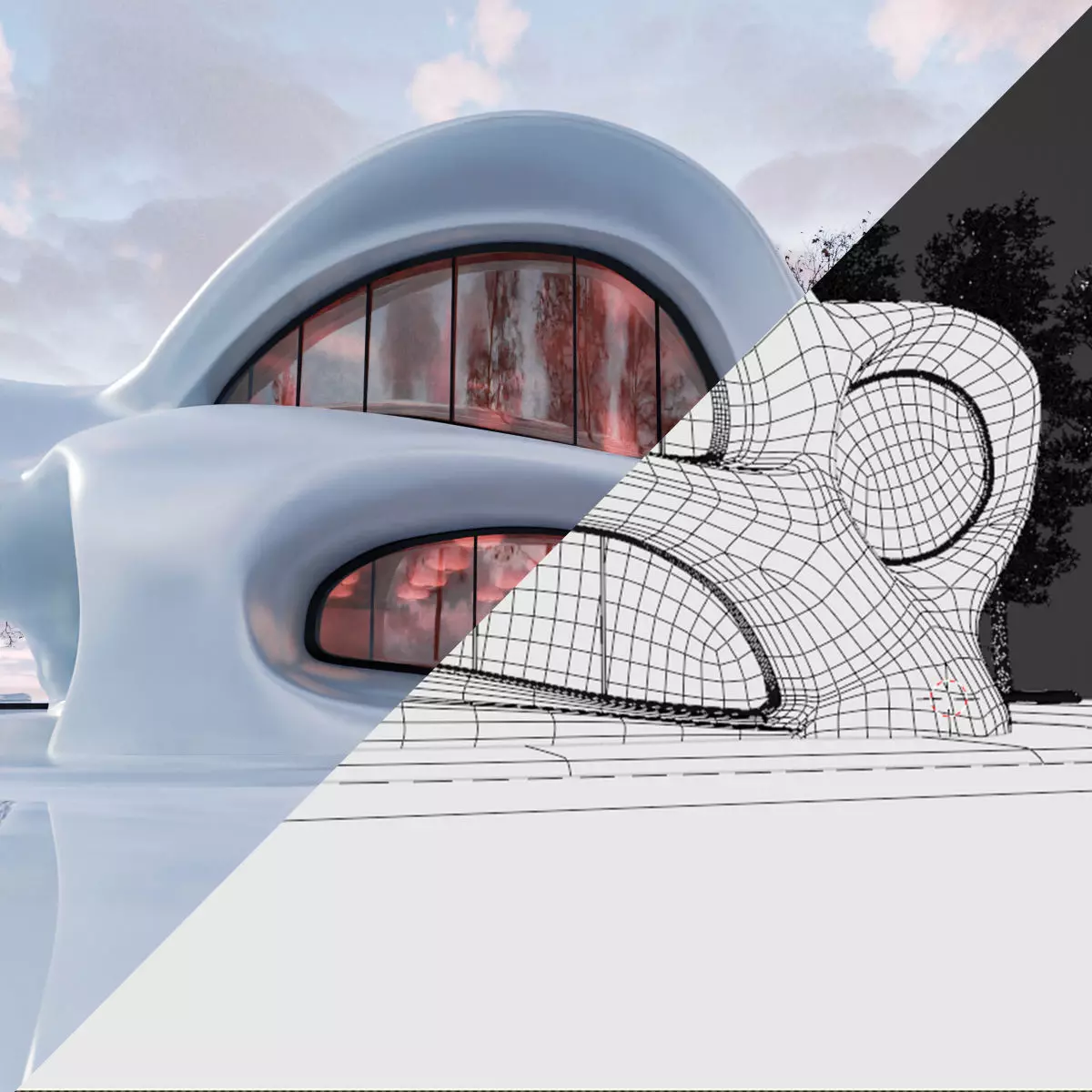 Organic building 3D model_4