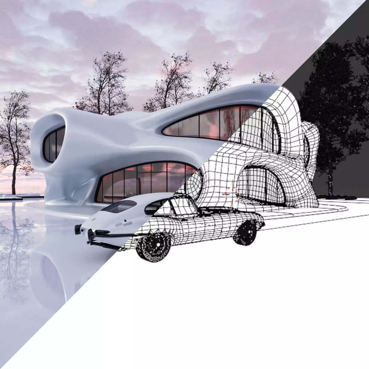 Organic building 3D model_2