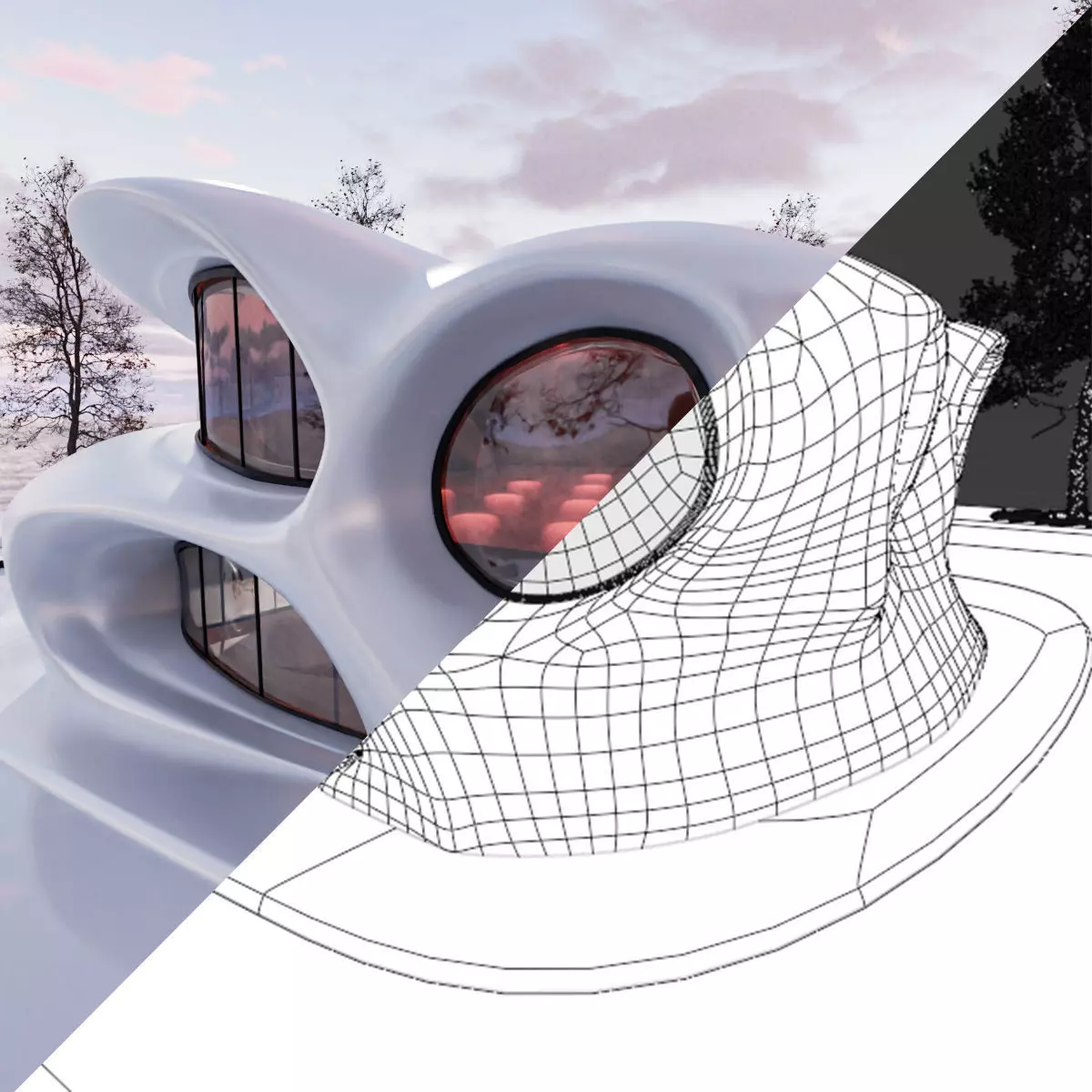 Organic building 3D model_10