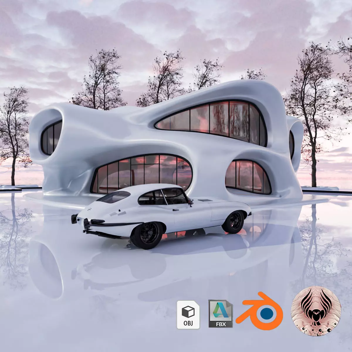 Organic building 3D model_0