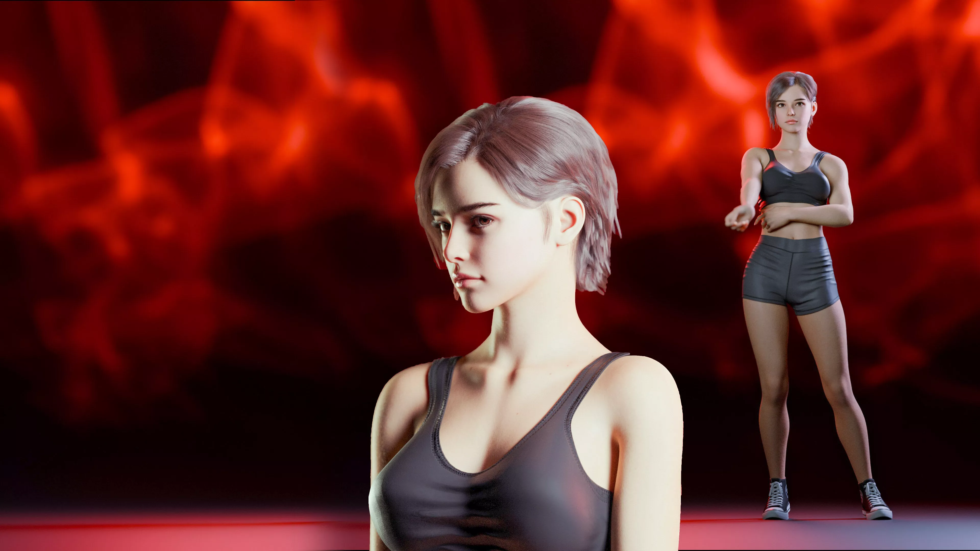 Sarah - Advanced Rigged Female Low-poly 3D model