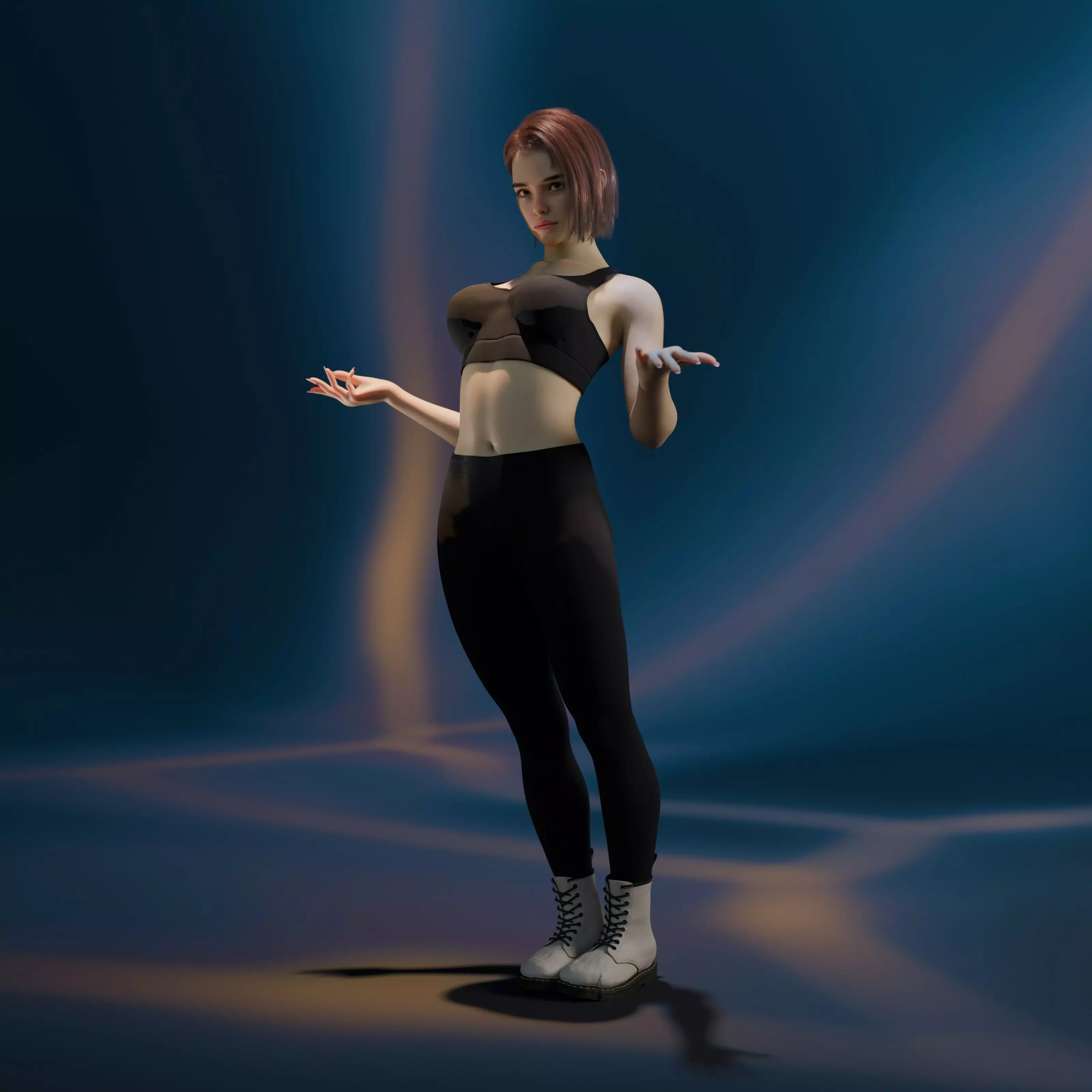 Sarah - Advanced Rigged Female Low-poly 3D model_24