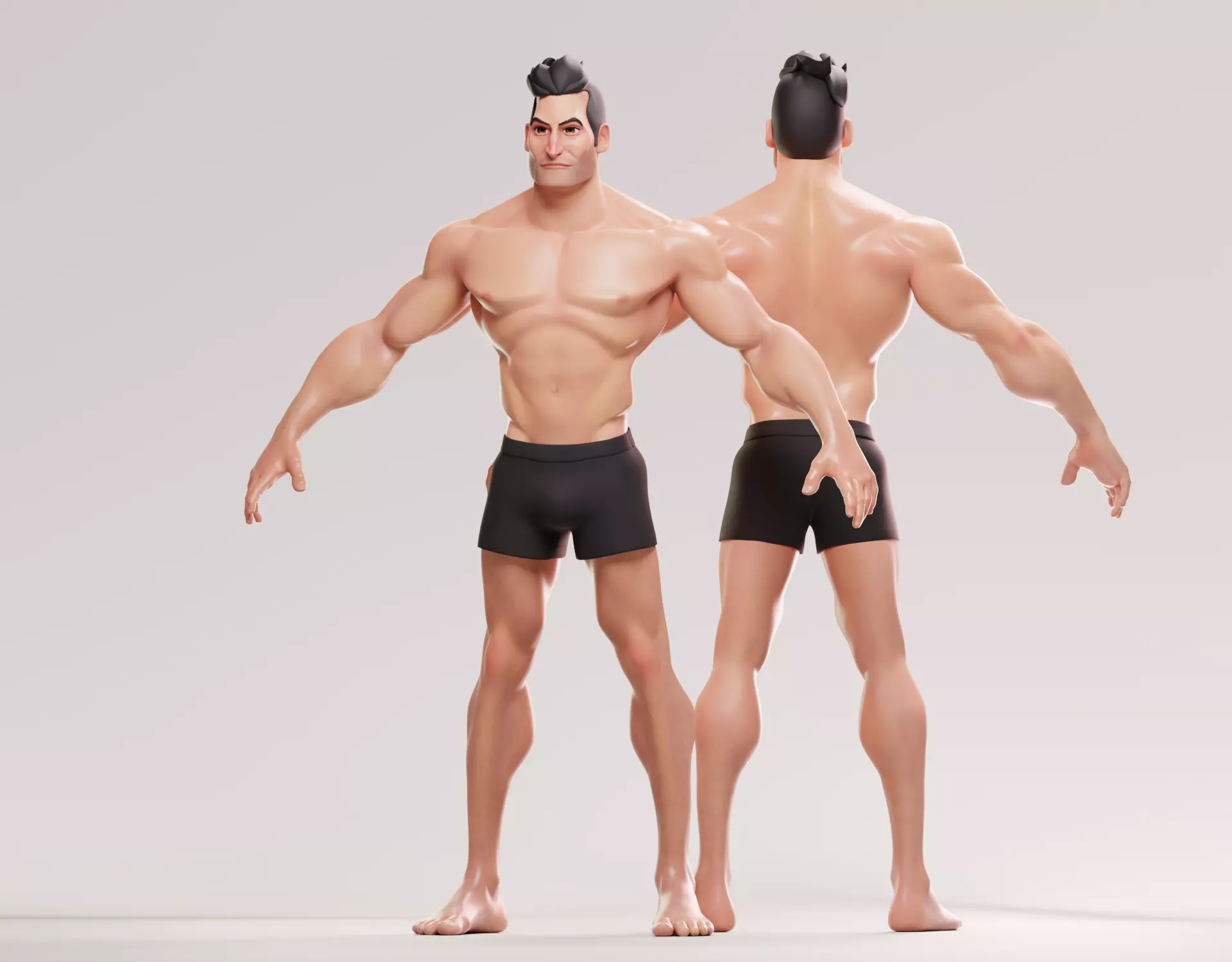 Cartoon male character Stan game ready Low-poly 3D model Low-poly 3D model_0