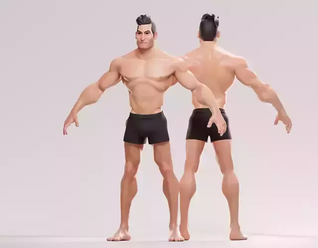 Cartoon male character Stan game ready Low-poly 3D model