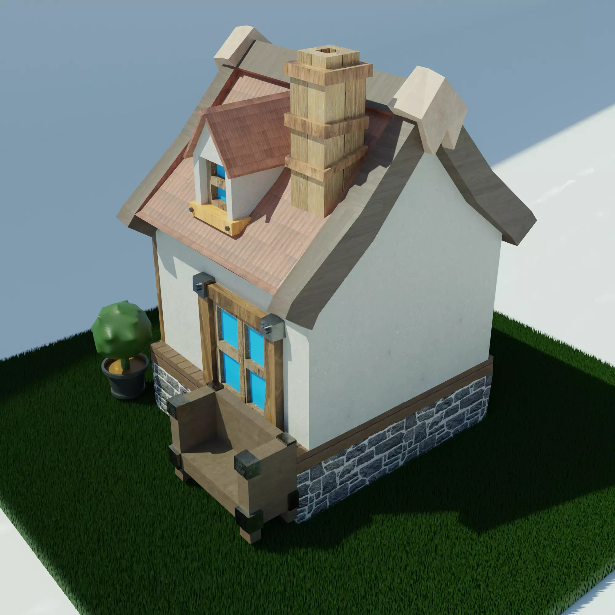 HandPainted Fantasy House Low-poly 3D model_4