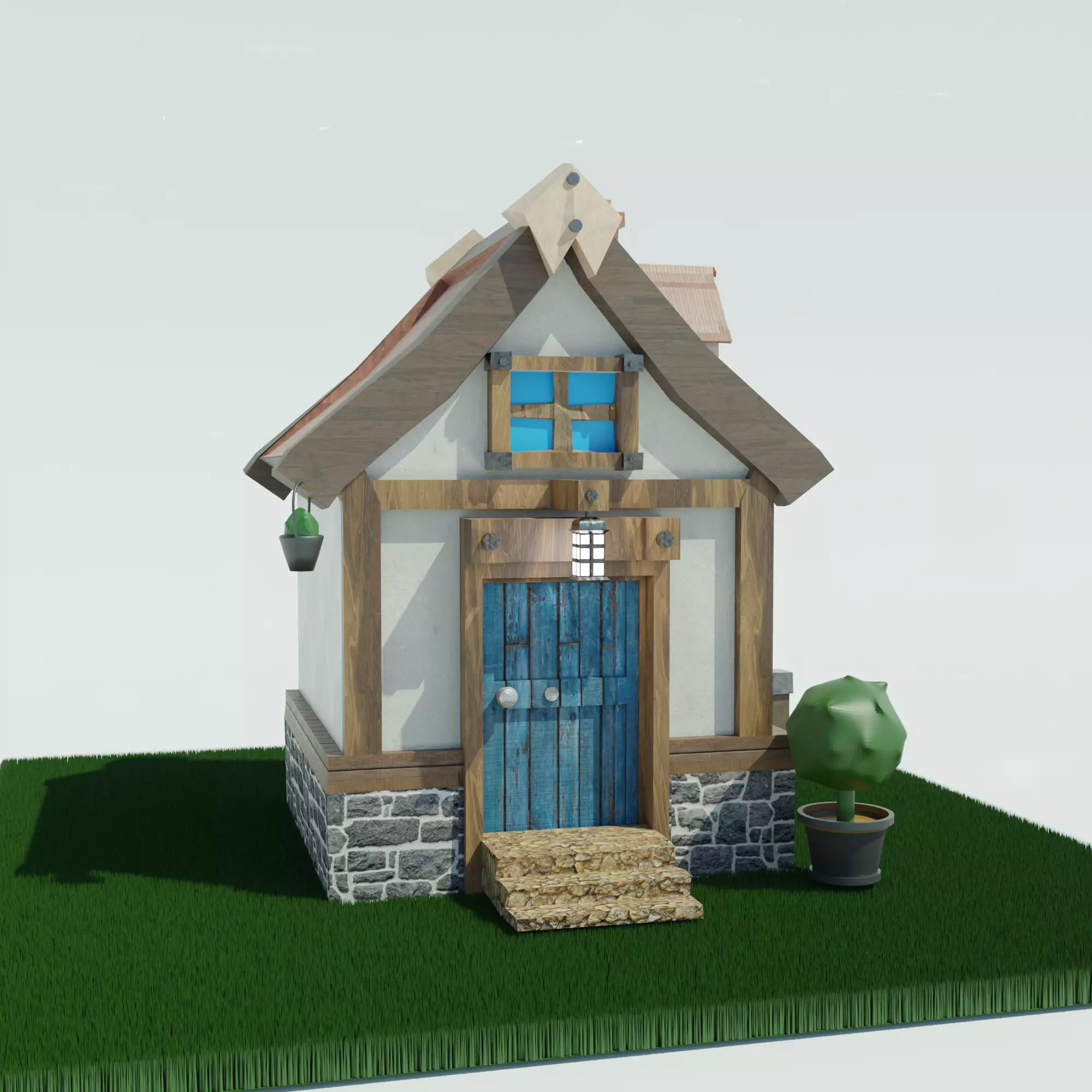 HandPainted Fantasy House Low-poly 3D model_1