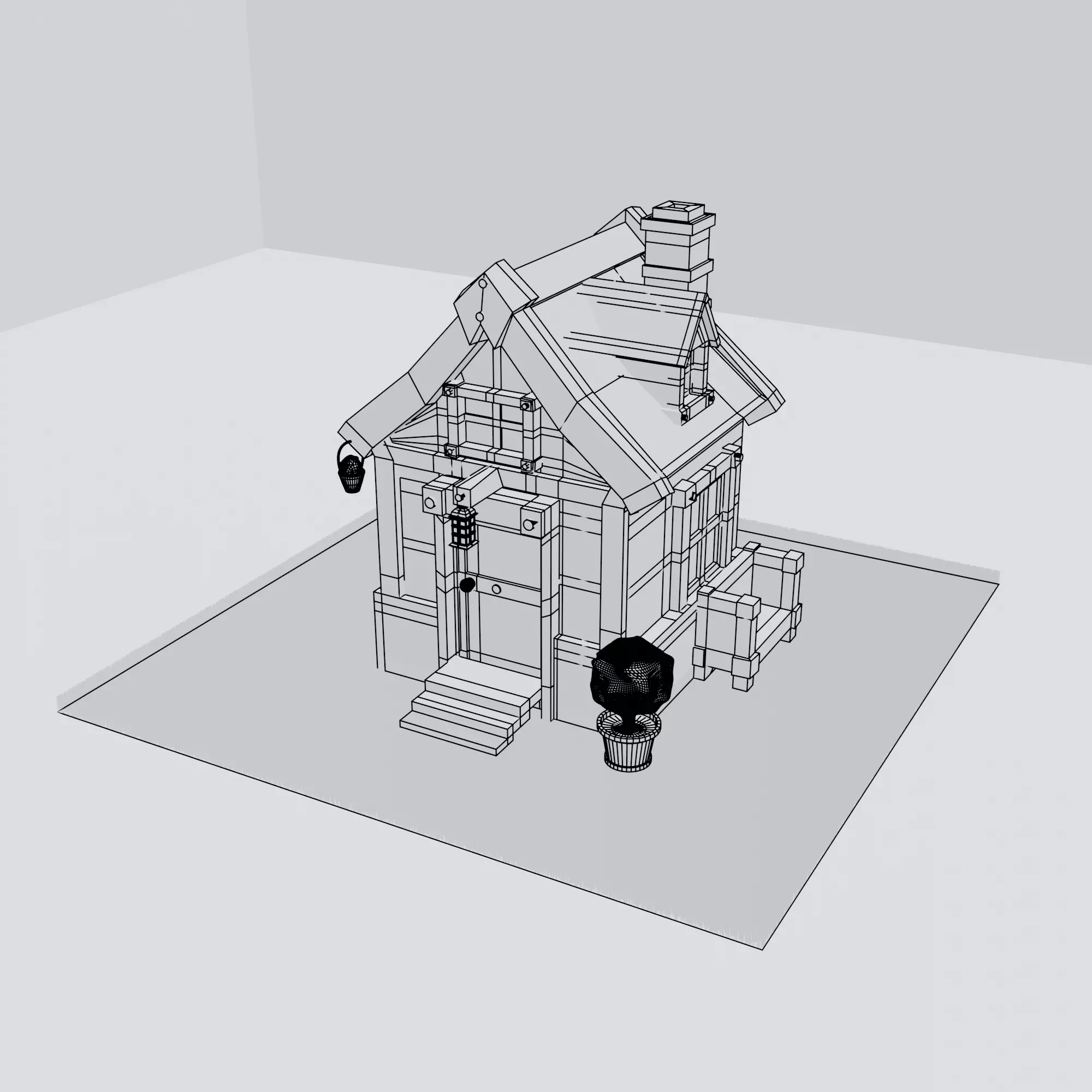 HandPainted Fantasy House Low-poly 3D model_5