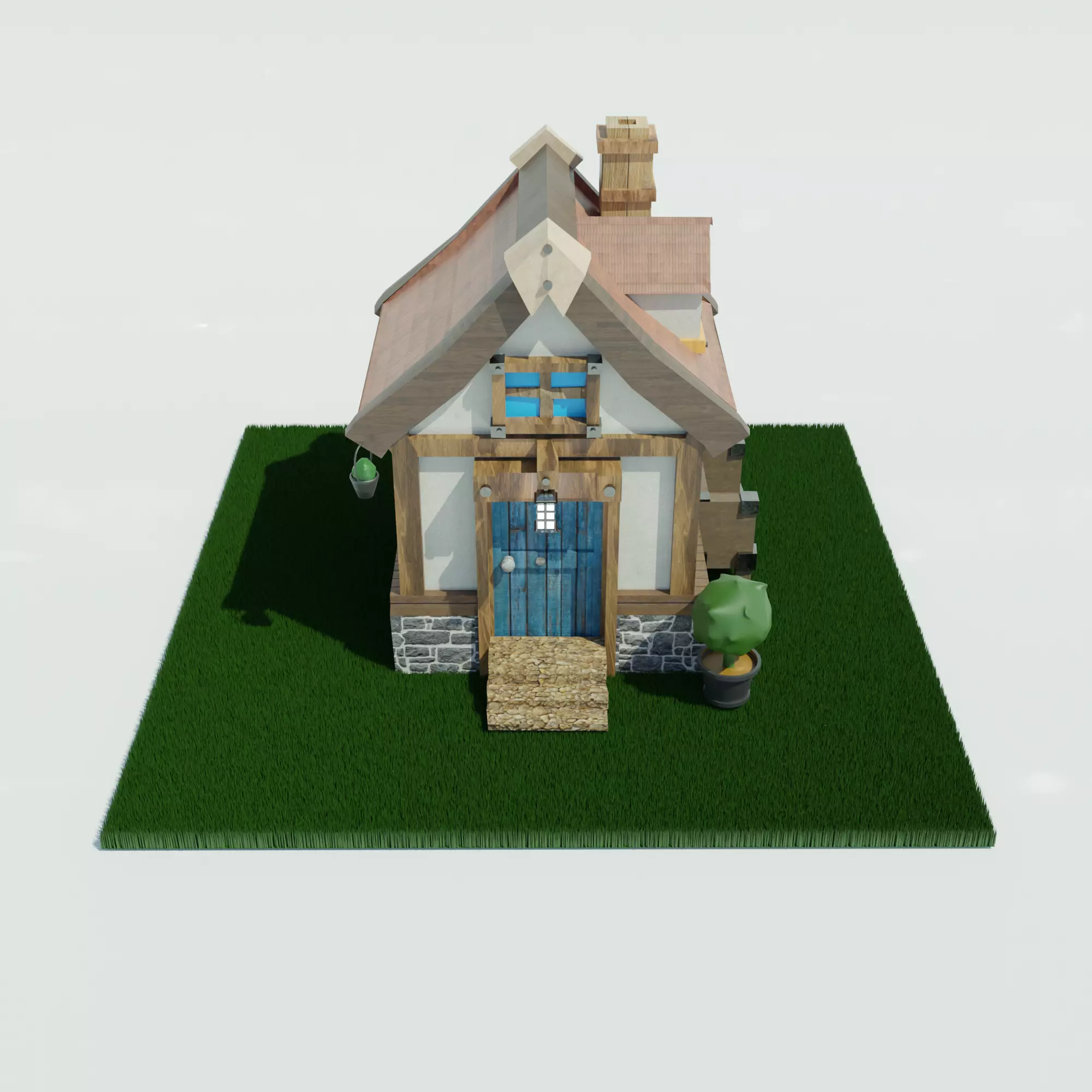 HandPainted Fantasy House Low-poly 3D model_2