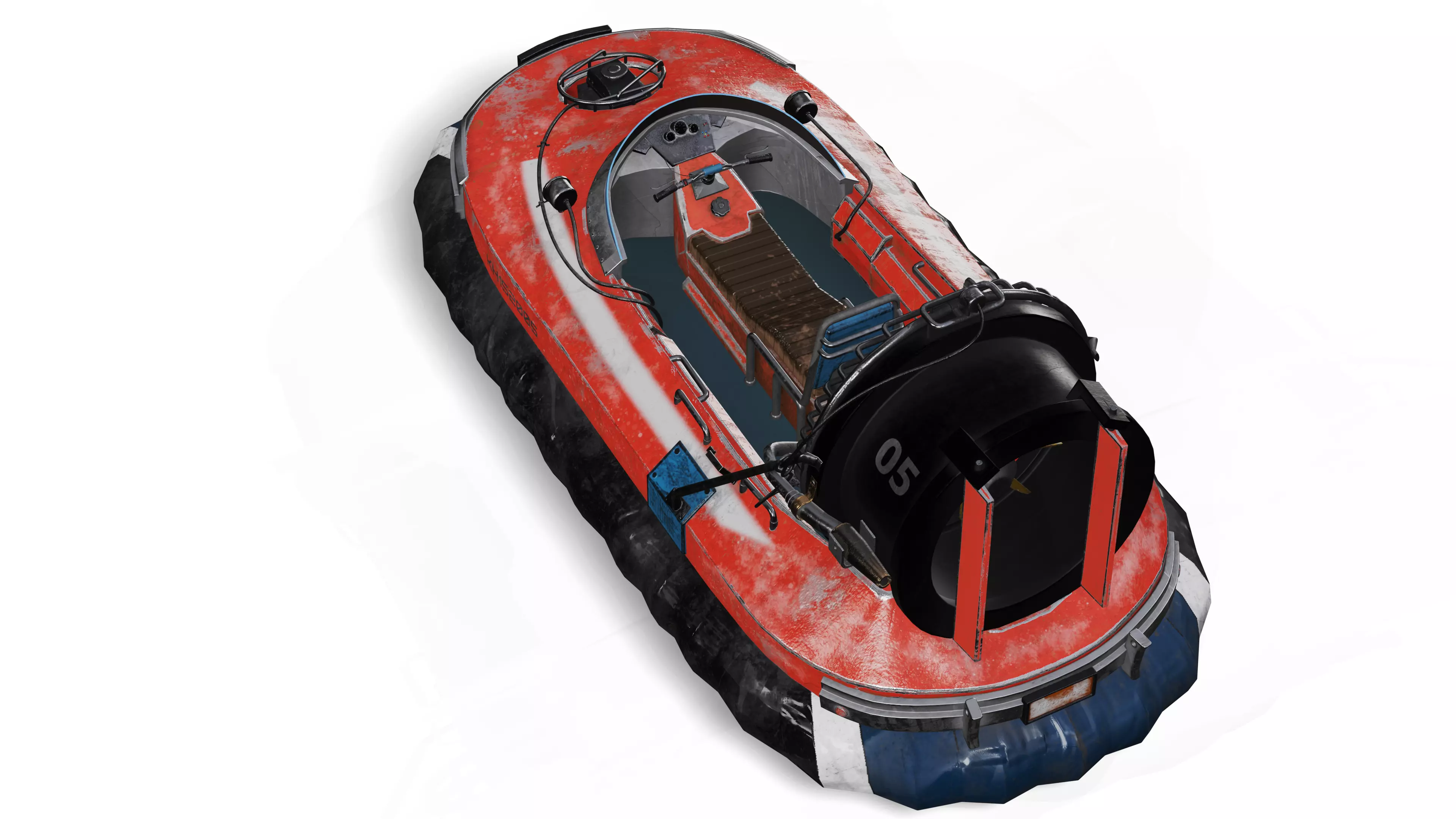 Futuristic Hovercraft 3D Model  Game Ready Vehicle for game Low-poly 3D model_1