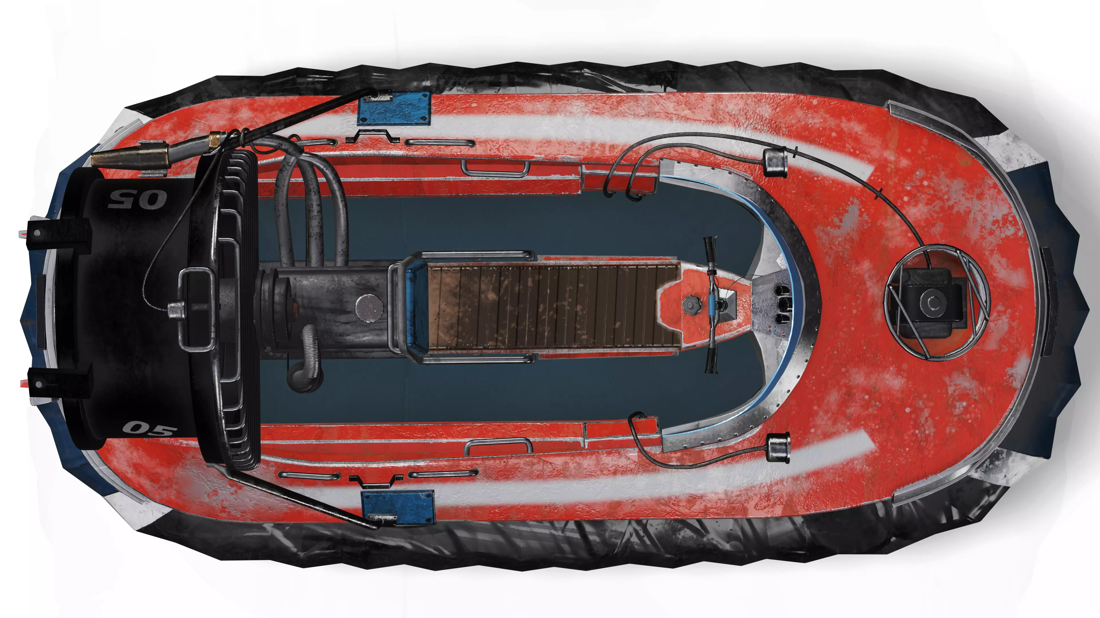 Futuristic Hovercraft 3D Model  Game Ready Vehicle for game Low-poly 3D model_7