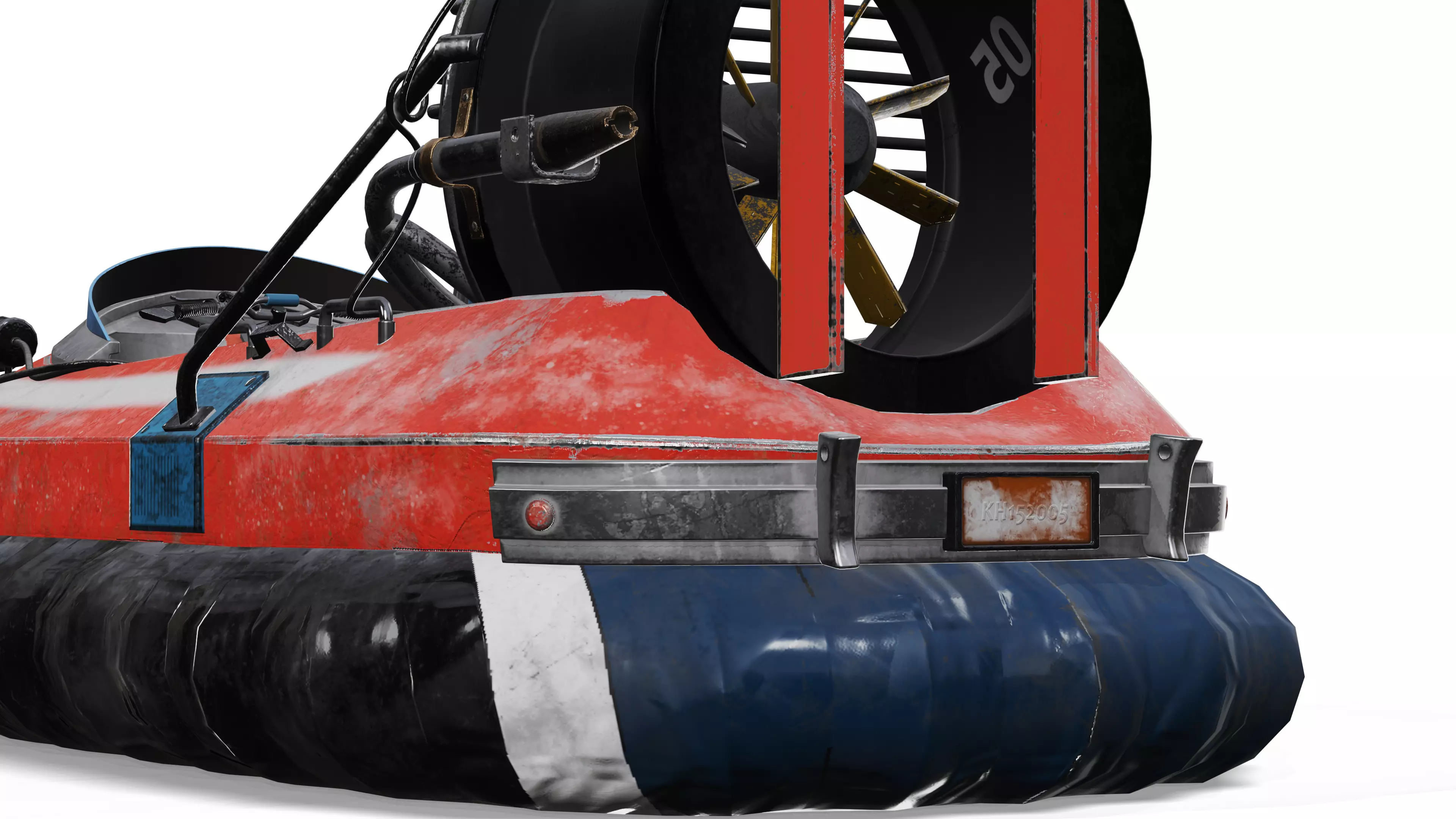 Futuristic Hovercraft 3D Model  Game Ready Vehicle for game Low-poly 3D model_3