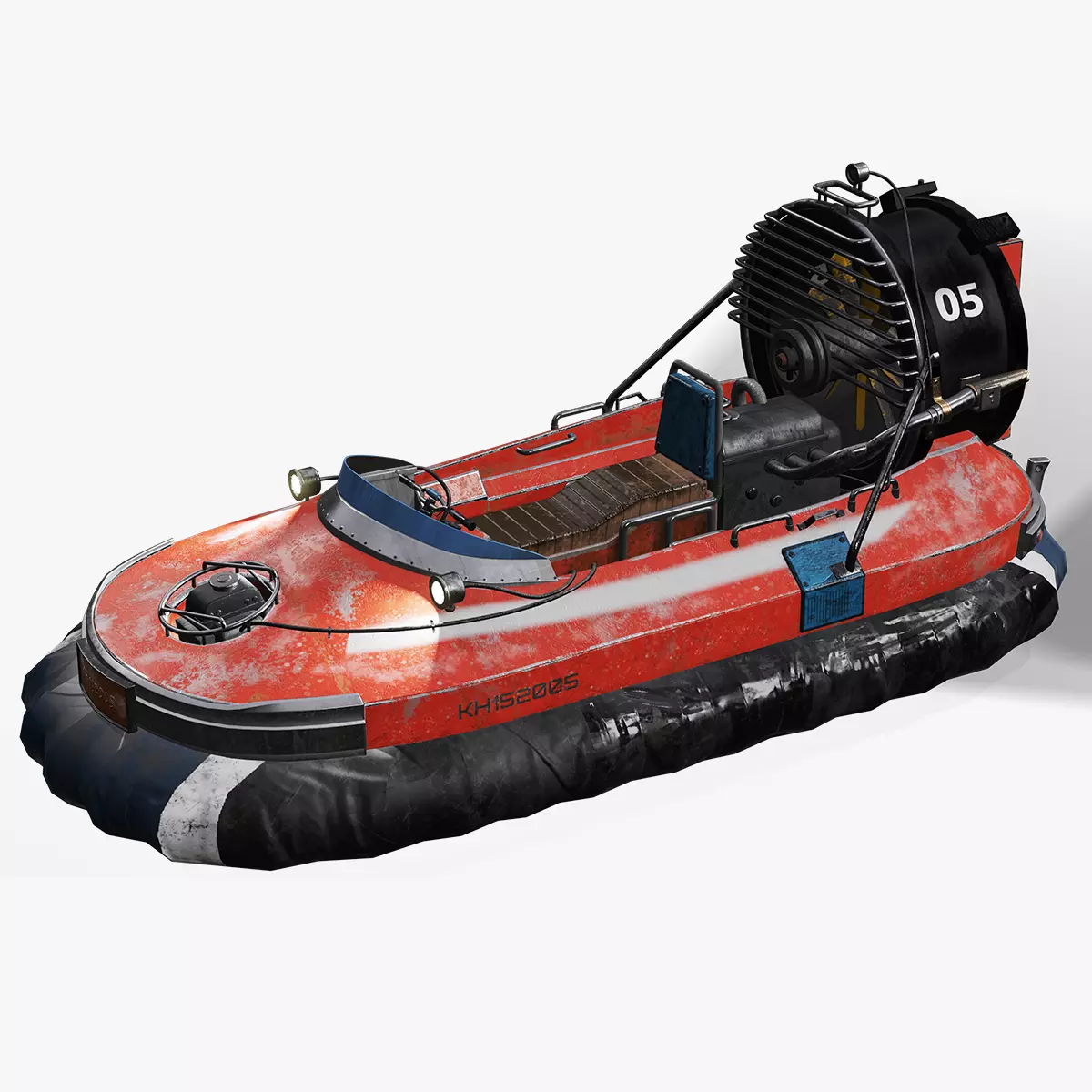 Futuristic Hovercraft 3D Model  Game Ready Vehicle for game Low-poly 3D model_9