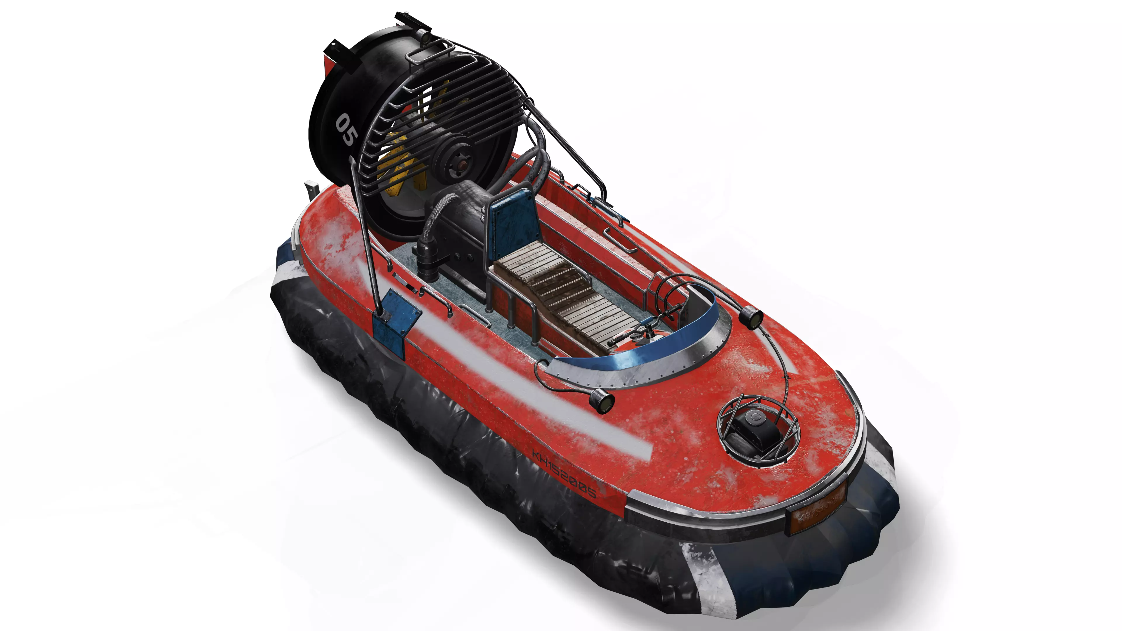 Futuristic Hovercraft 3D Model  Game Ready Vehicle for game Low-poly 3D model_8