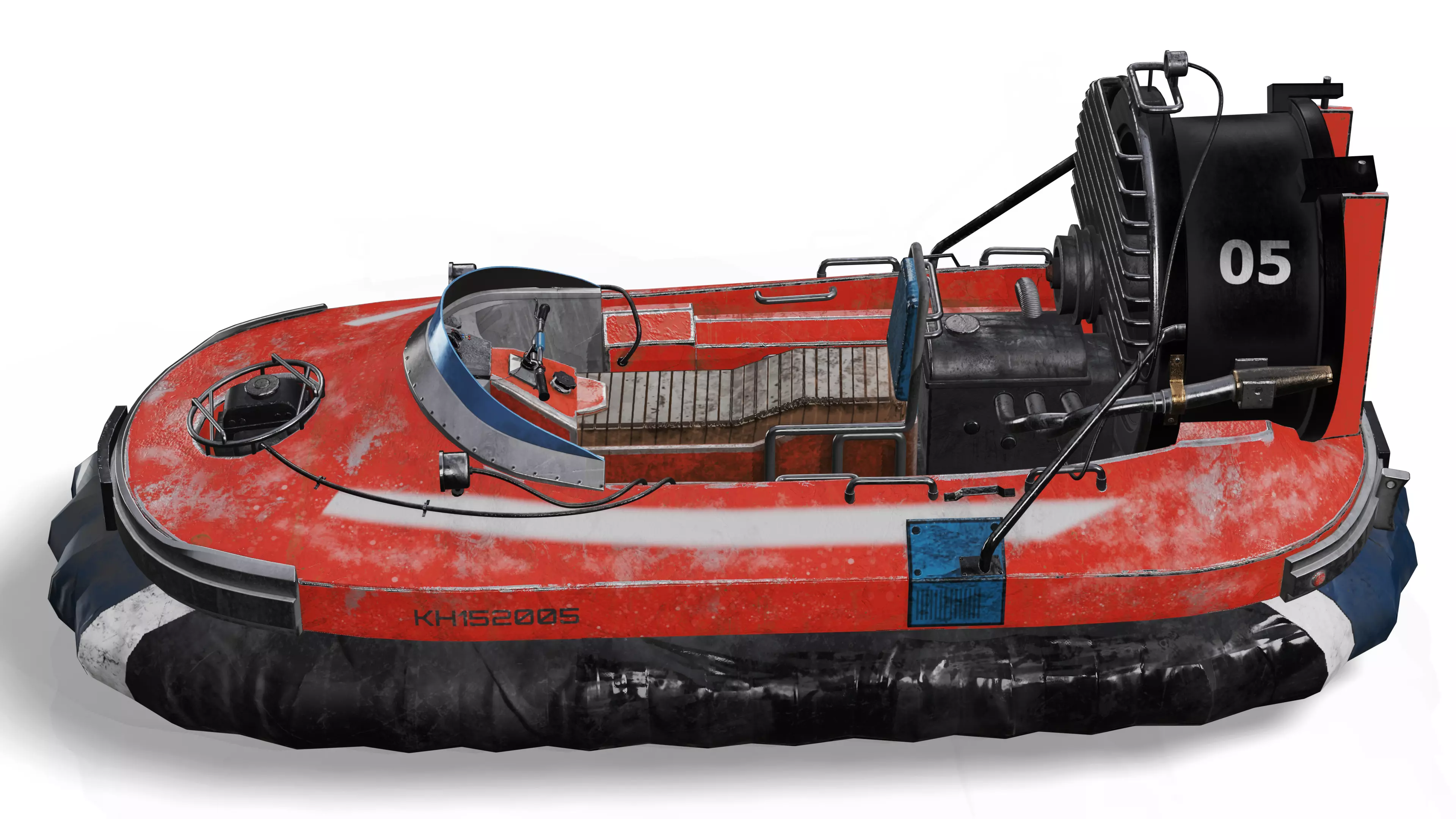 Futuristic Hovercraft 3D Model  Game Ready Vehicle for game Low-poly 3D model_0