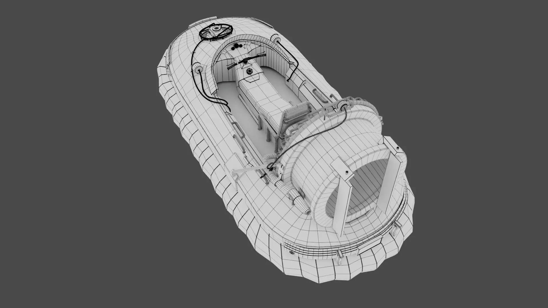 Futuristic Hovercraft 3D Model  Game Ready Vehicle for game Low-poly 3D model_14