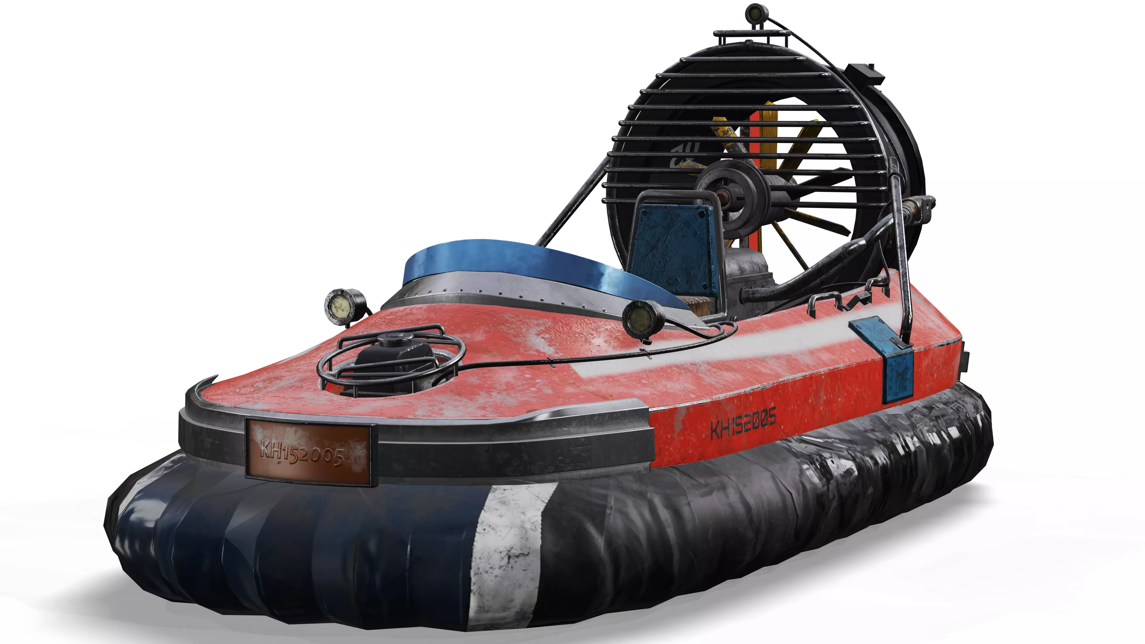 Futuristic Hovercraft 3D Model  Game Ready Vehicle for game Low-poly 3D model_6