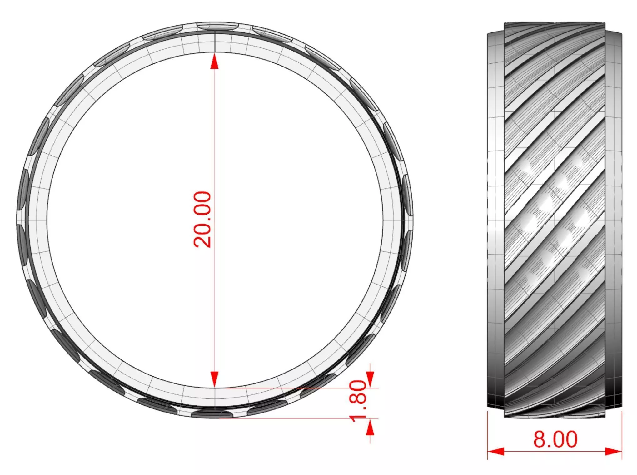 Geometric Gear Pattern Band 3D print model_6