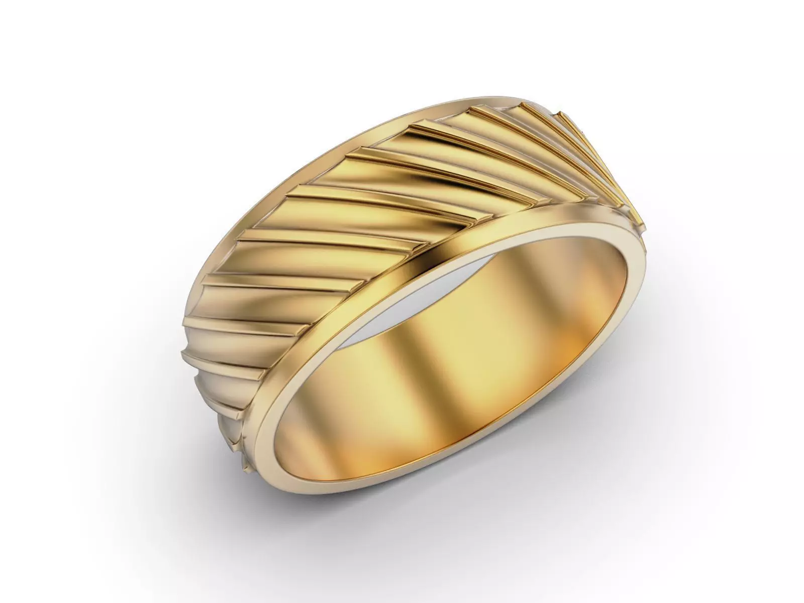 Geometric Gear Pattern Band 3D print model_3