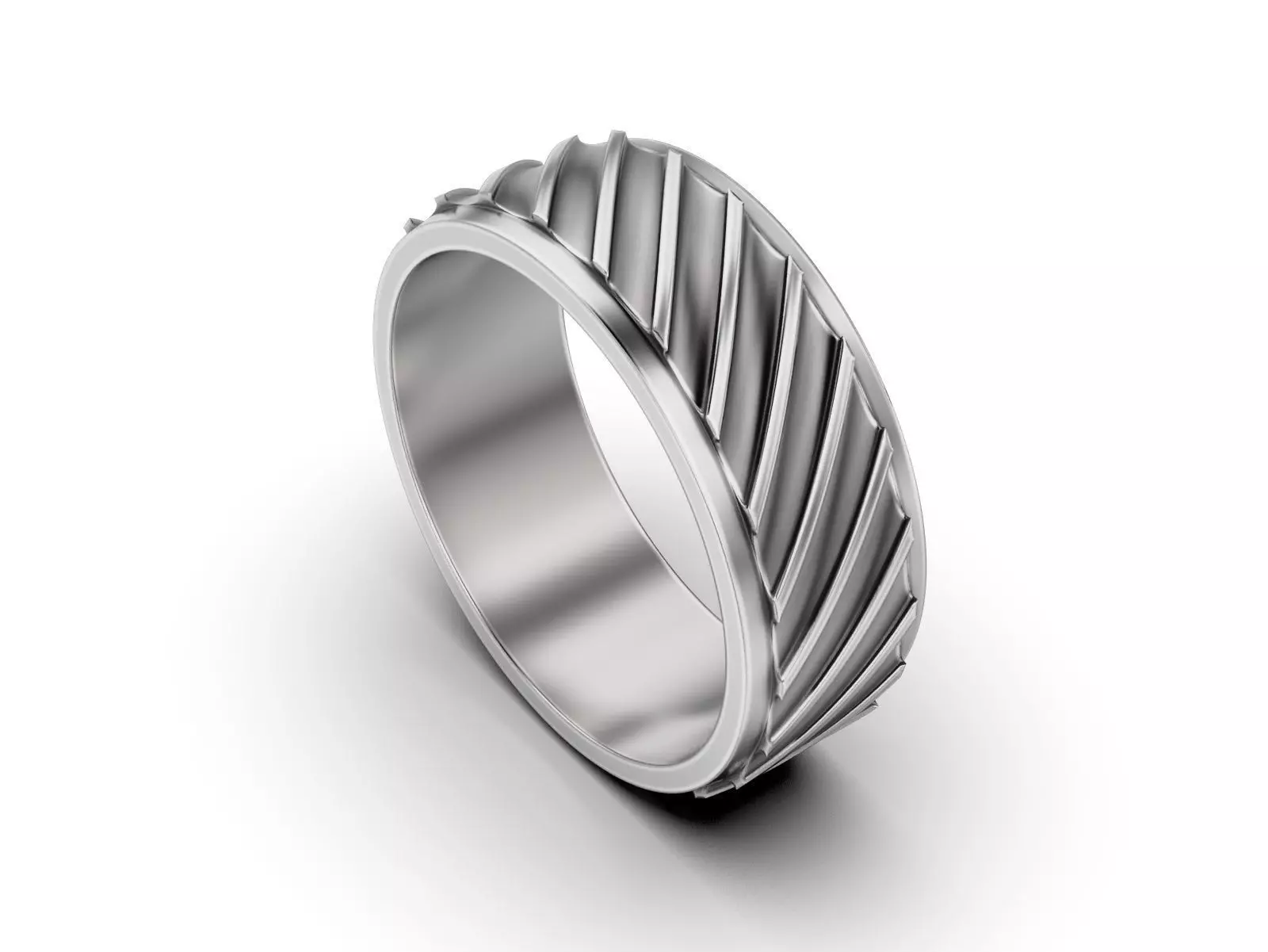 Geometric Gear Pattern Band 3D print model_2