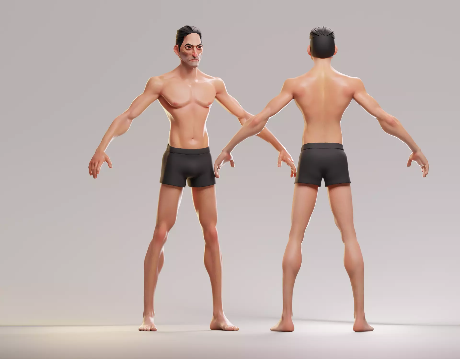 Cartoon male character Stan game ready Low-poly 3D  Low-poly 3D model_0