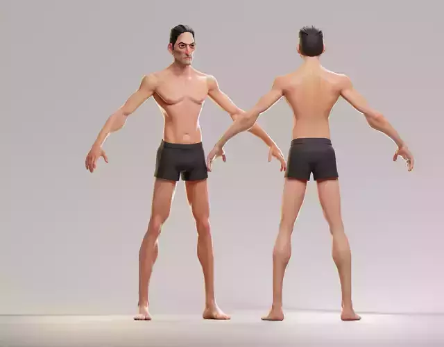 Cartoon male character Stan game ready Low-poly 3D 