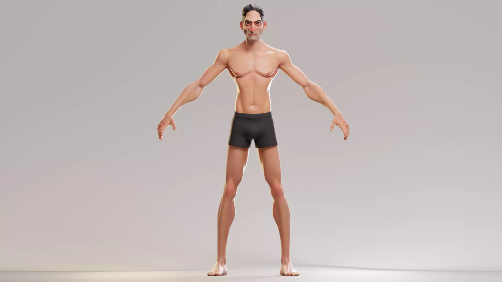 Cartoon male character Stan game ready Low-poly 3D  Low-poly 3D model_1