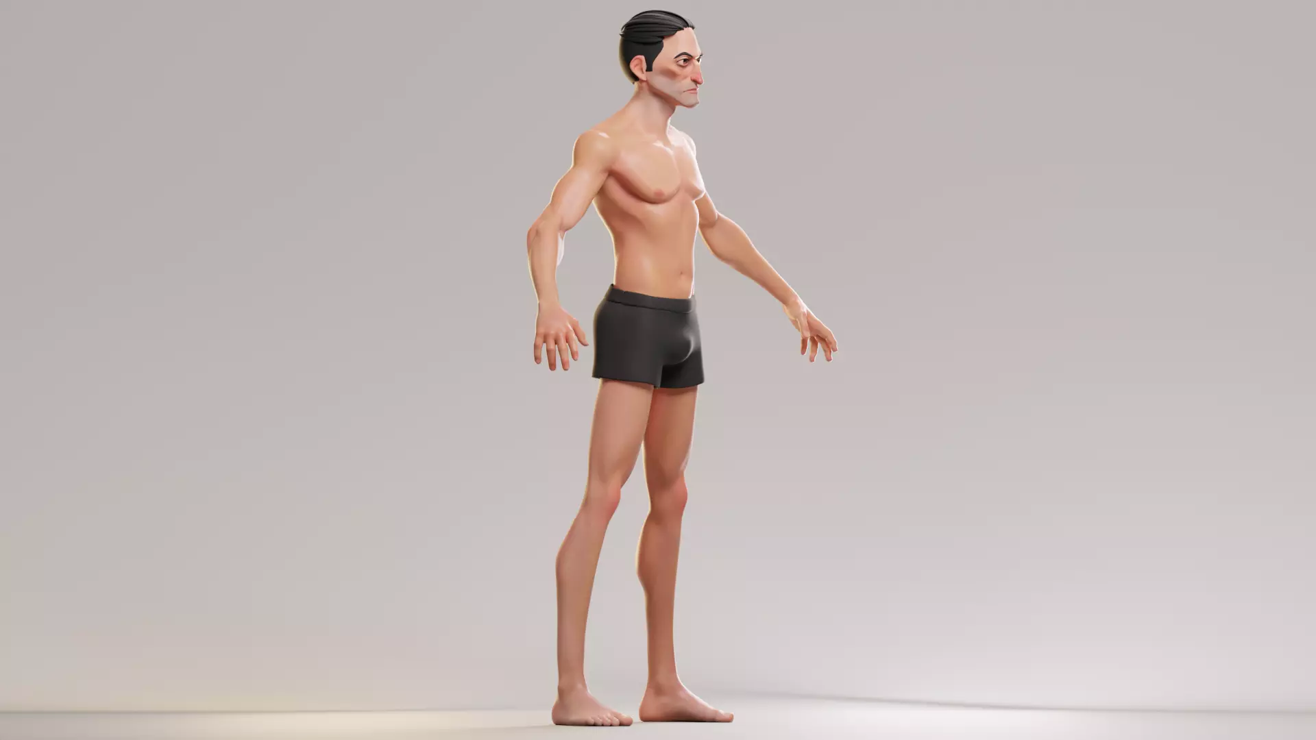 Cartoon male character Stan game ready Low-poly 3D  Low-poly 3D model_2